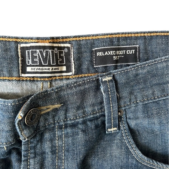 Men’s Levi's 557 heather blue relaxed bootcut denim jeans Size W34 L34 - Picture 4 of 6